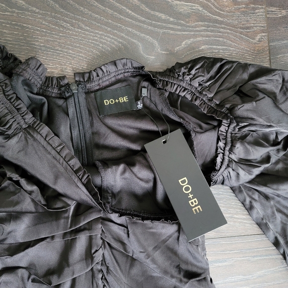 NWT DO+BE Satin Black Dress - Picture 5 of 12